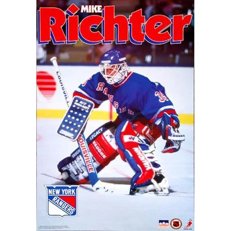 Mike Richter "Cage Mask" (1992) Classic New York Rangers Poster - Starline Inc.