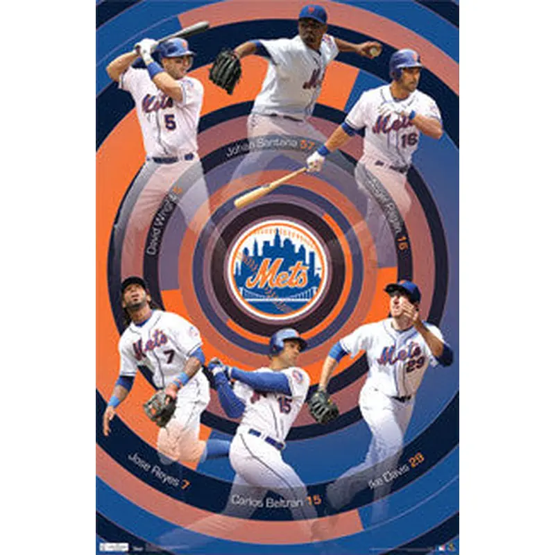 New York Mets "Around the Horn" (2011) 6-Player Wall Poster - Costacos Sports