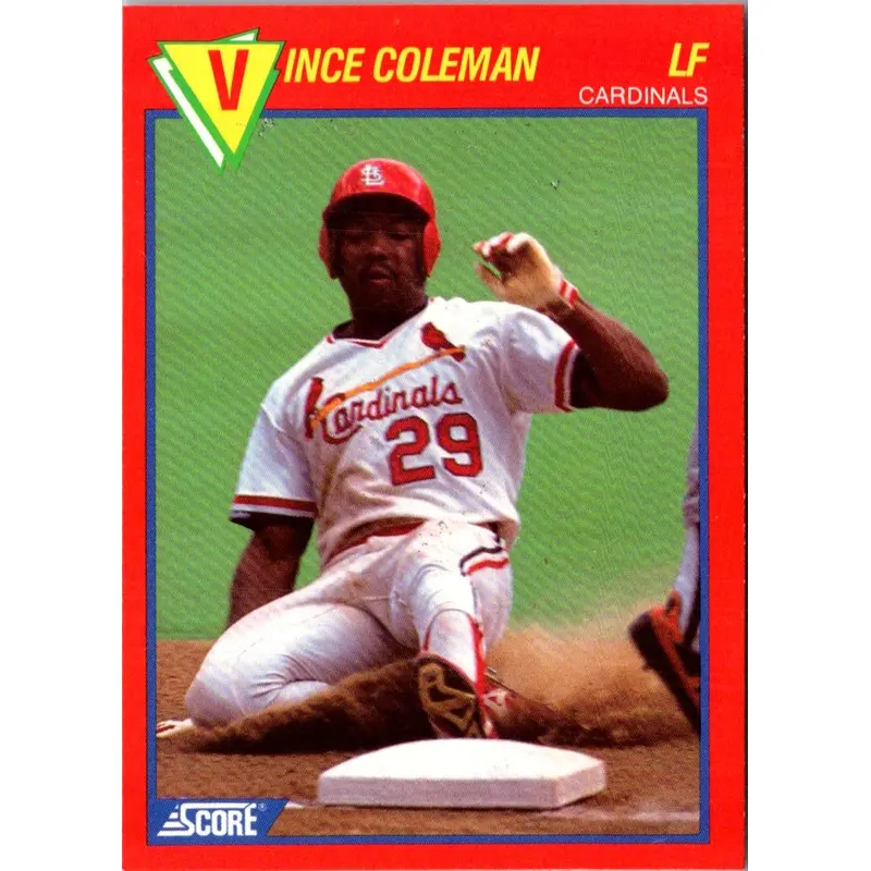 1989 Score Baseball's 100 Hottest Players Vince Coleman #86