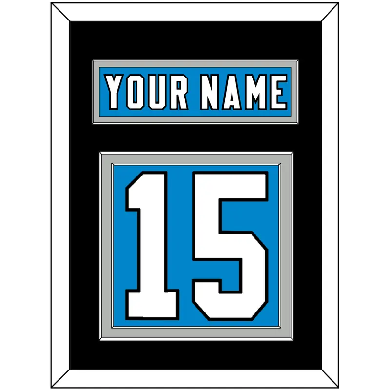 Carolina Nameplate & Number (Back) - Home Blue - Double Mat 5