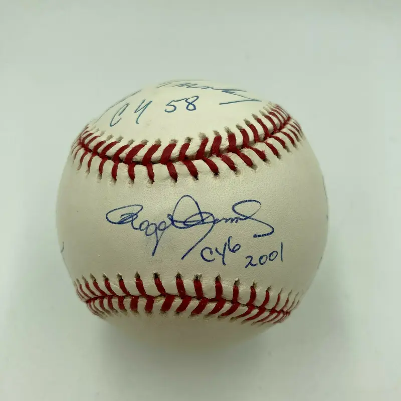 Yankees Cy Young Winners Signed Baseball Whitey Ford Guidry Roger Clemens JSA