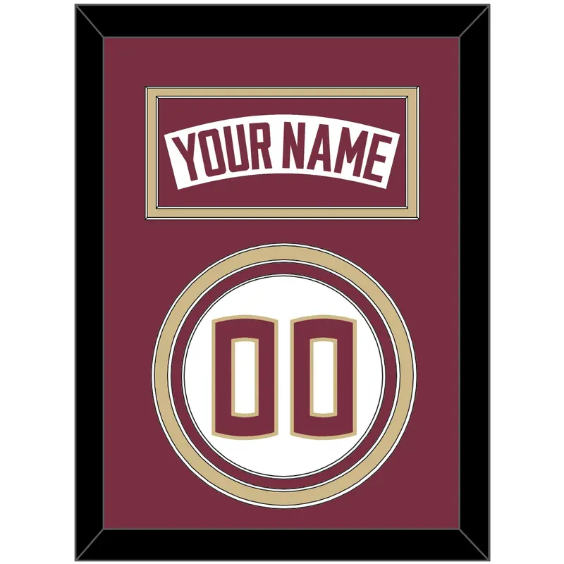 Florida State Baseball Nameplate & Number (Back) - Home White - Triple Mat 3