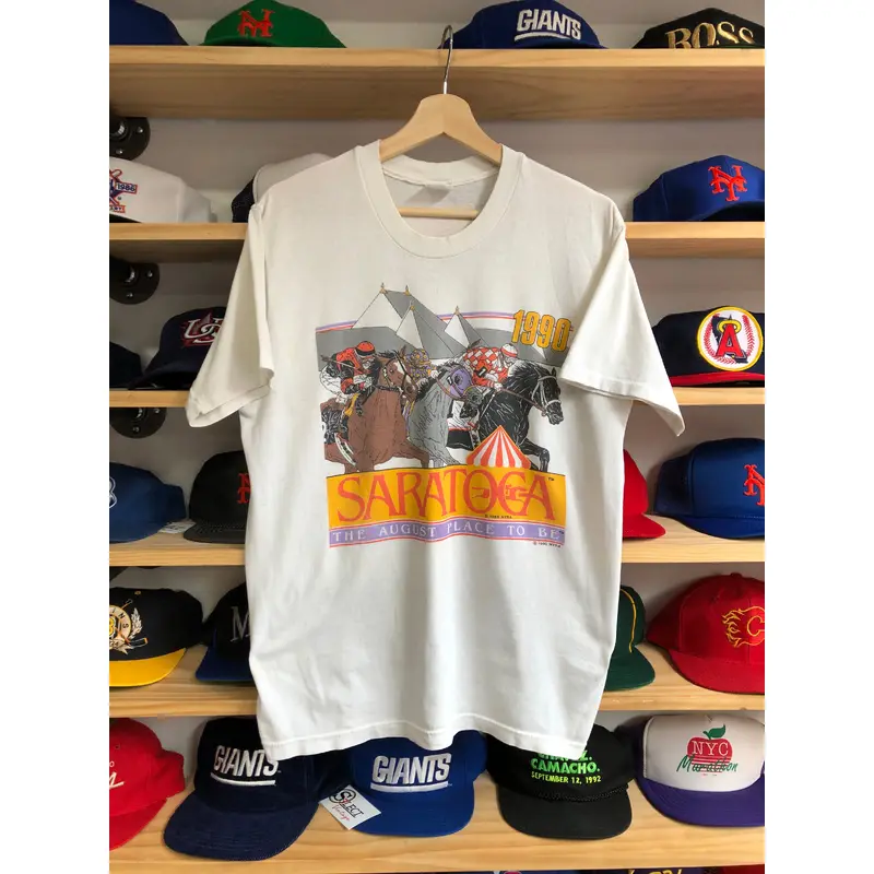 Vintage 1990 Saratoga Horse Racing Tee Size M/L