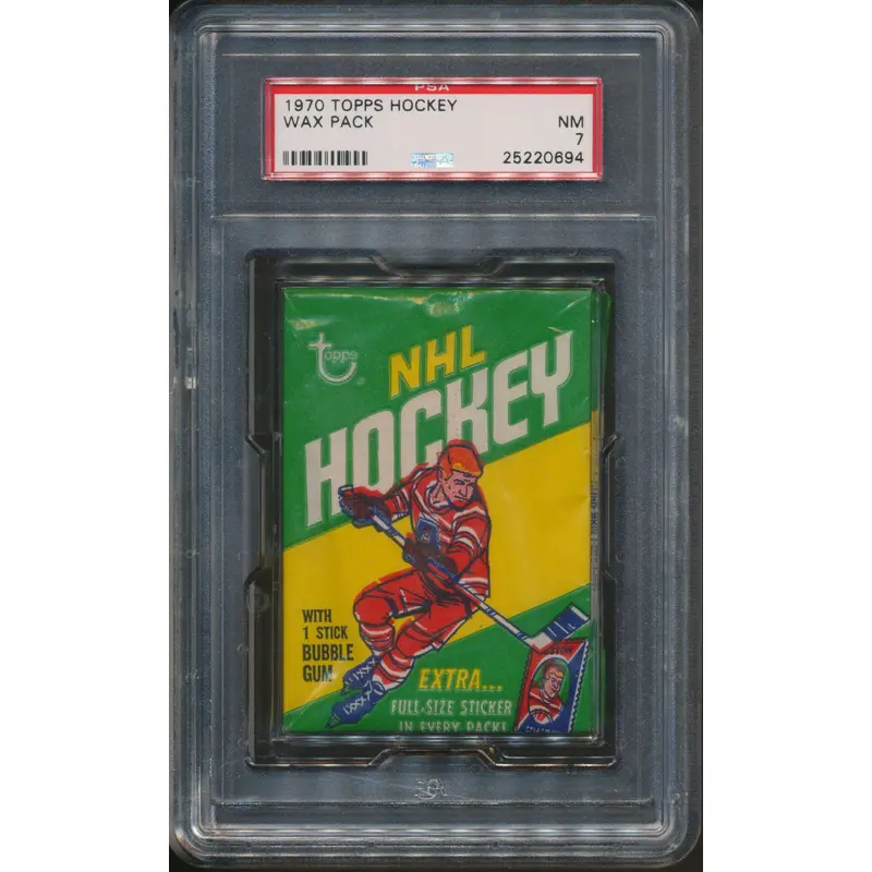 1970 1970/71 Topps Hockey Unopened Wax Pack PSA 7