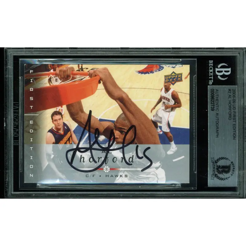 Hawks Al Horford Authentic Signed Card 2008 UD First Edition #2 BAS Slabbed
