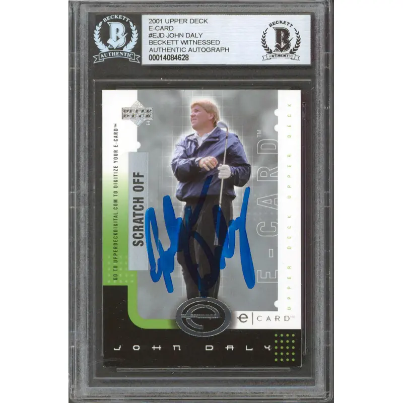 John Daly Authentic Signed 2001 Upper Deck E-Card #EJD Card Autographed BAS Slab