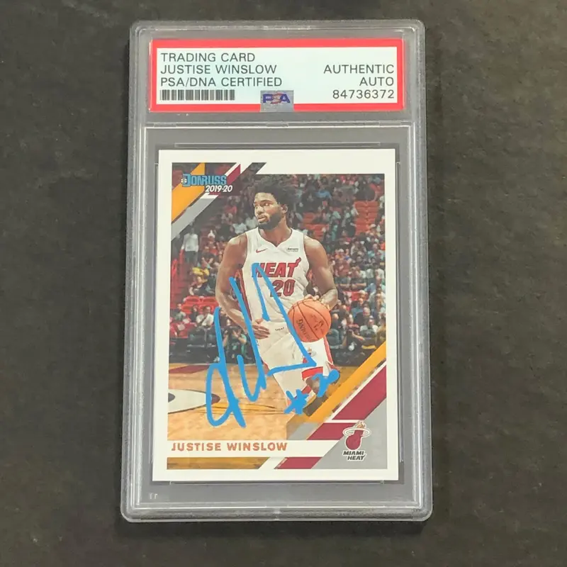 2019-20 Panini Donruss #111 Justise Winslow Signed Card AUTO PSA/DNA Slabbed Heat