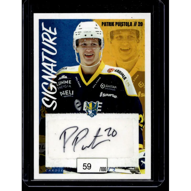 2022-23 Cardset Signature -  Patrik Puistola /100