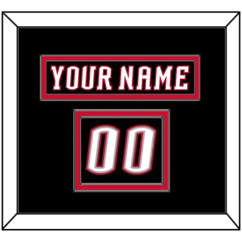 Buffalo Nameplate & Number (Shoulder) - Road Black (1996-2006) - Double Mat 2