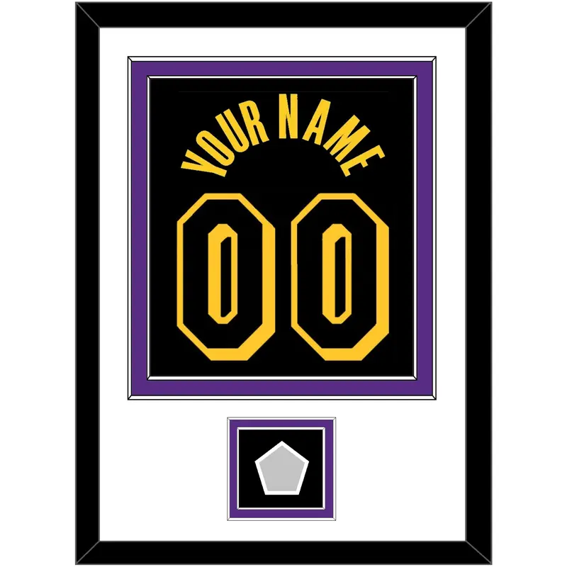 Los Angeles Name & Number With Trophy Patch - Black Mamba (2017-2018, 2020) - Double Mat 2