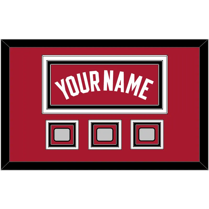 Miami Name & 3 Finals Patches - Alternate Red (2001-2008) - Triple Mat 4