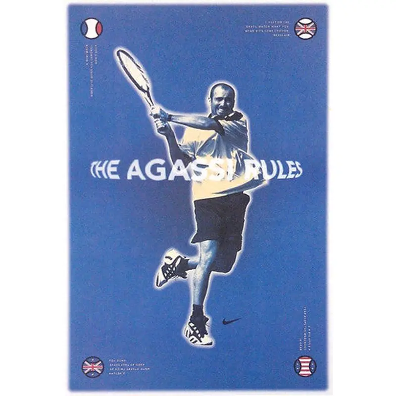 Andre Agassi "The Agassi Rules" Vintage Nike Tennis Poster (c.1997)