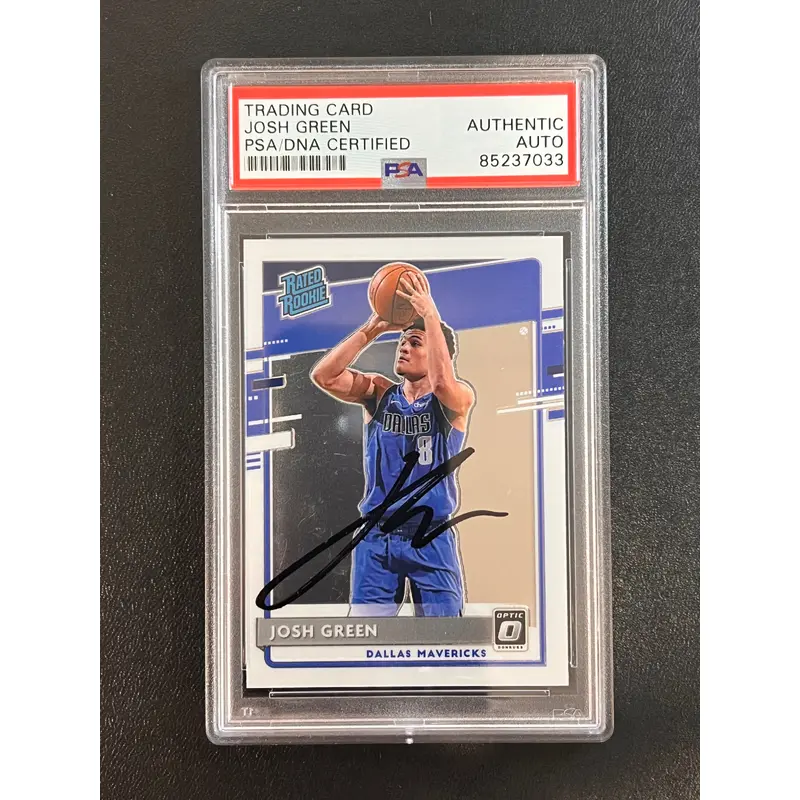 2020-21 Panini Donruss #168 Josh Green Signed Card AUTO PSA Slabbed RC Mavericks