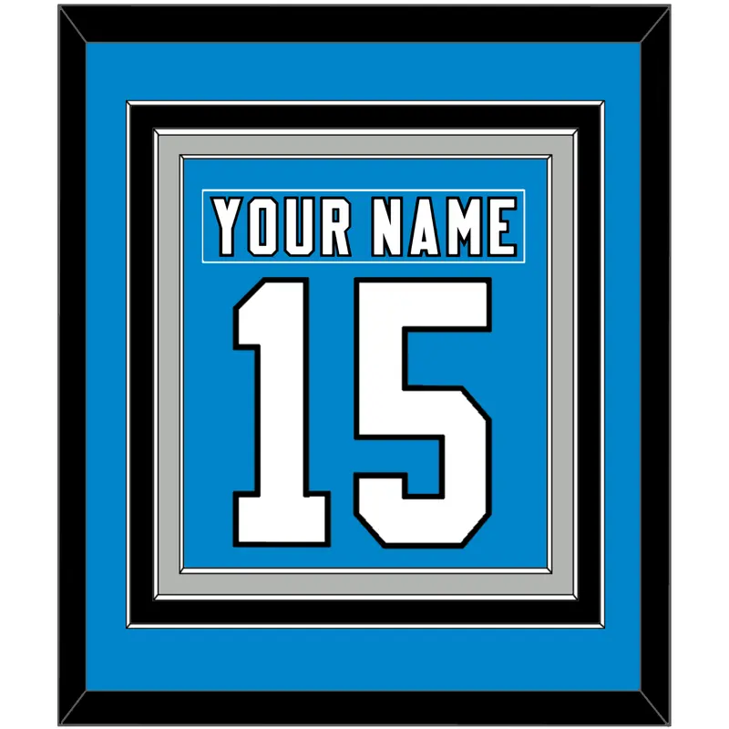 Carolina Nameplate & Number (Back) Combined - Home Blue - Triple Mat 2
