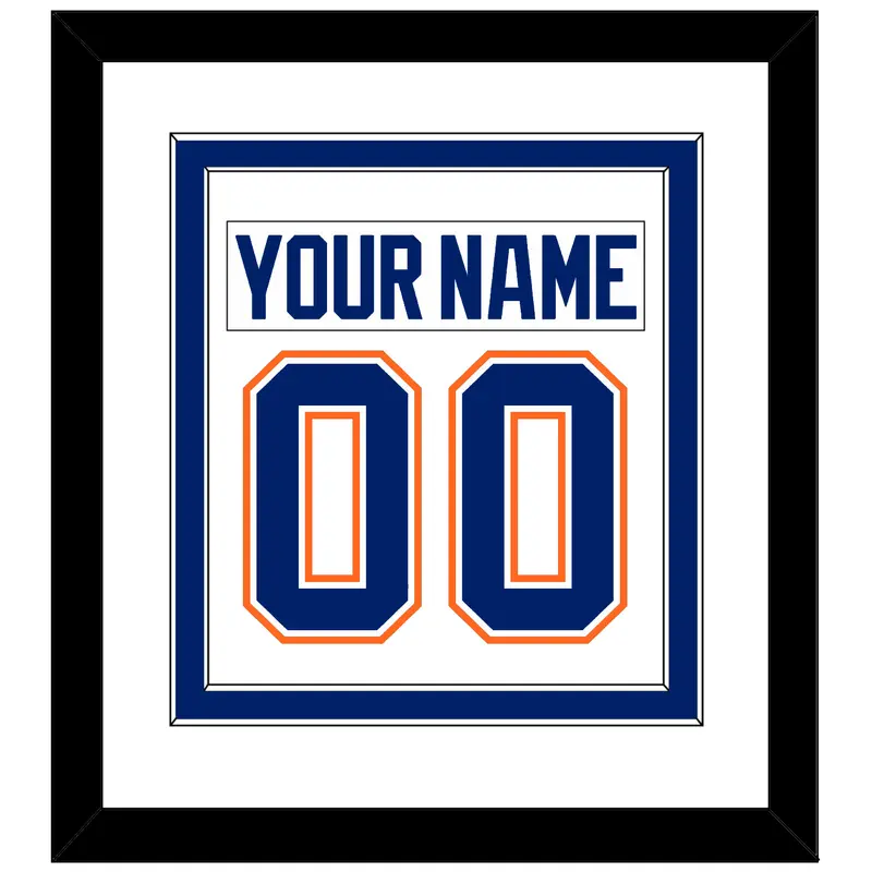 Edmonton Nameplate & Number (Back) Combined - Home White (1981-1994) - Double Mat 2
