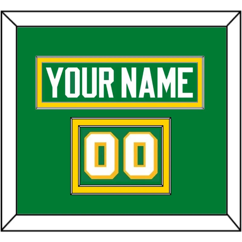 Minnesota Nameplate & Number (Shoulder) - Alternate Green - Double Mat 2