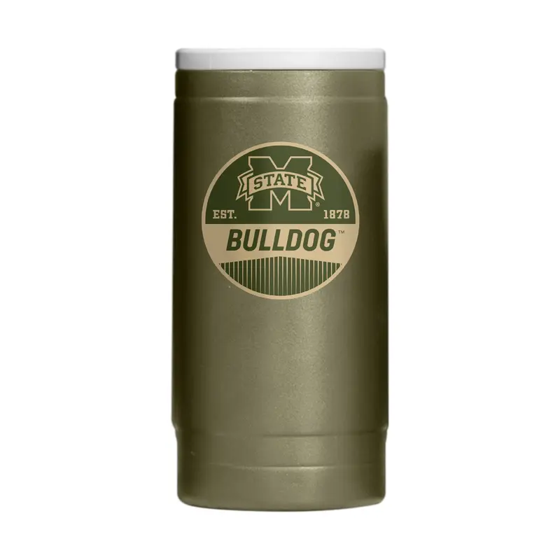 Mississippi State  Badge Powder Coat Slim Can Coolie