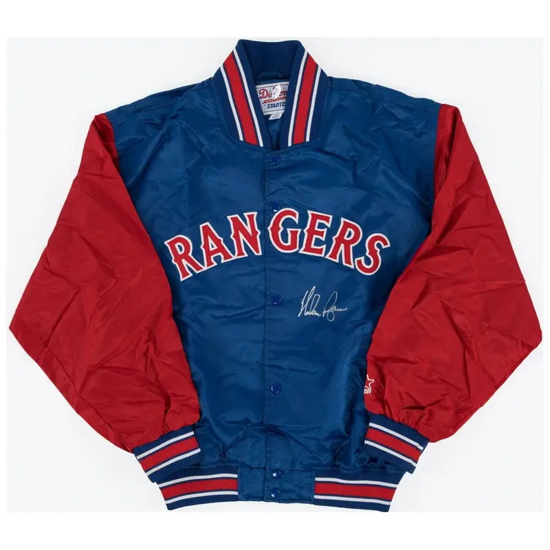 Nolan Ryan Signed 1990 Texas Rangers Authentic Game Model Jacket PSA DNA