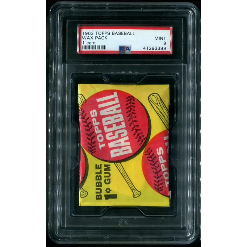 1963 Topps Baseball Unopened 1 Cent Wax Pack PSA 9