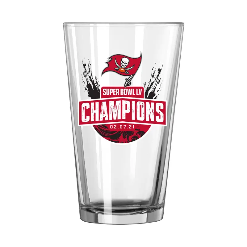 Tampa Bay Bucs Super Bowl 55 Logo 16oz Pint Glass
