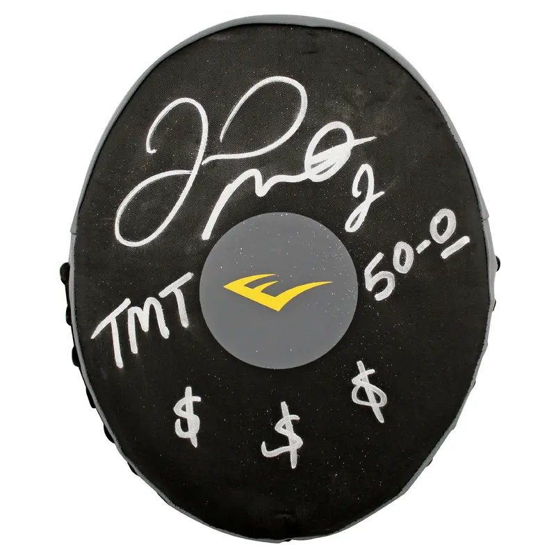 Floyd Mayweather Jr TMT, 50-0, $$$ Signed Everlast Target Mitt BAS #BP00972