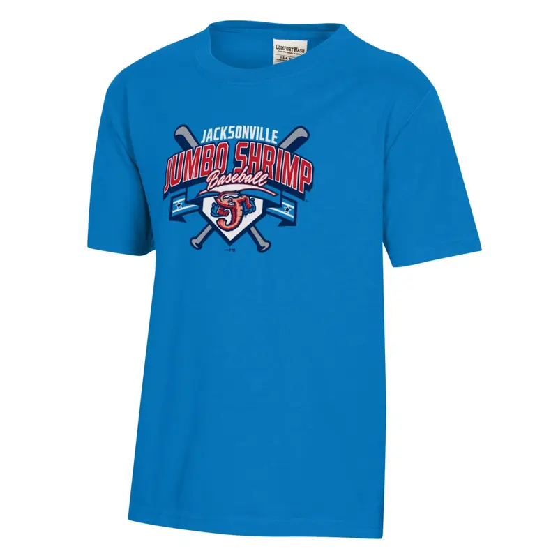 Jacksonville Jumbo Shrimp Comfort Wash Youth Summer Sky Tee