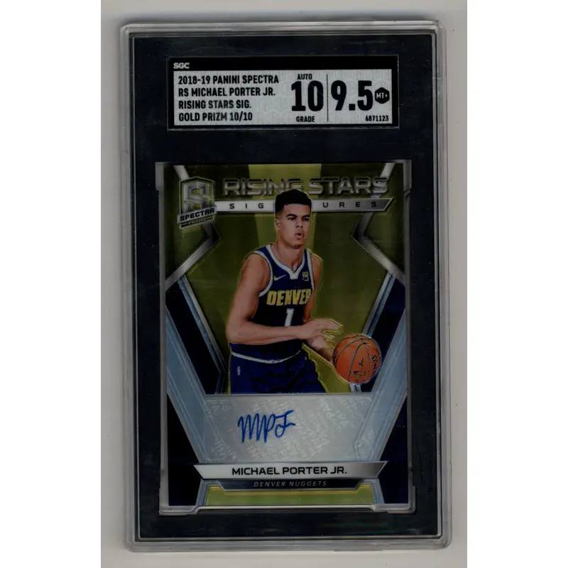 Michael Porter Jr 2018-19 Spectra Rising Stars Auto Gold 10/10 SGC 9.5 Mint+