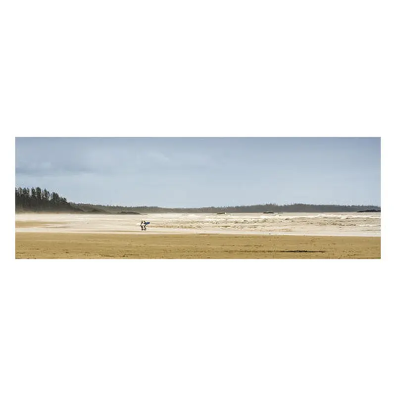 Tofino, BC, Canada "Surfers on the Beach" Panoramic Poster Print - Canadian Art Prints