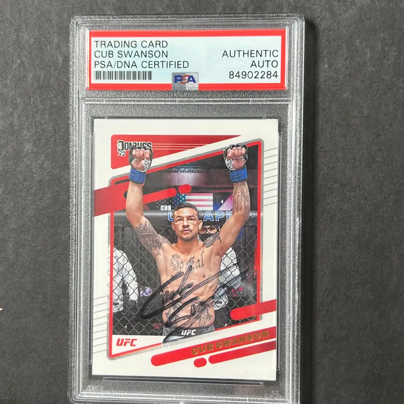 2022 Panini Donruss #159 Cub Swanson Signed Card AUTO PSA Slabbed UFC