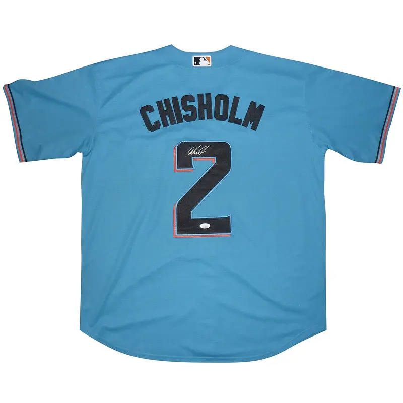 Jazz Chisholm Autographed Miami Marlins (Baby Blue #2) Custom Jersey - JSA