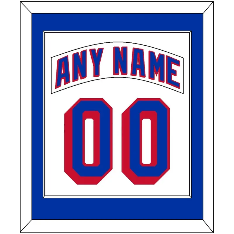 New York Nameplate & Number (Back) Combined - Home White (1990-2004) - Single Mat 1