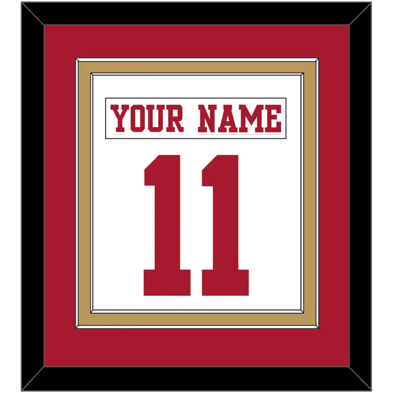San Francisco Nameplate & Number (Back) Combined - Road White - Double Mat 2