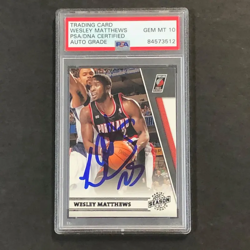 2010-11 Panini Season Update #149 Wesley Matthews Signed Card AUTO 10 PSA Slabbed