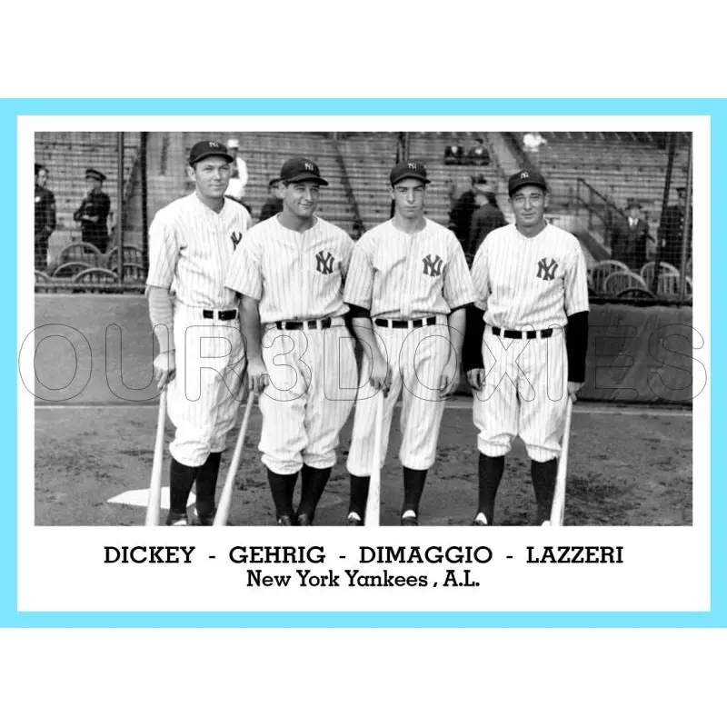 Dickey Gehrig Dimaggio Lazzeri 1947 Tip Top Bread Custom Card - 3816