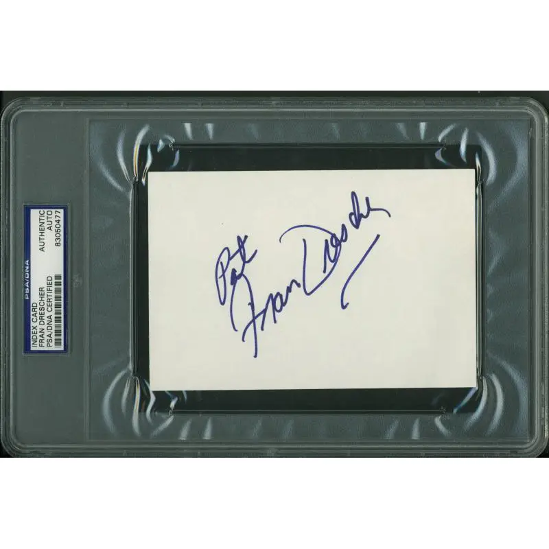 Fran Drescher Authentic Signed 4X6 Index Card Autographed PSA/DNA Slabbed