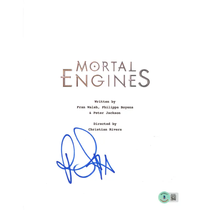 Robert Sheehan Mortal Engines Authentic Signed Script Cover BAS #BK02206