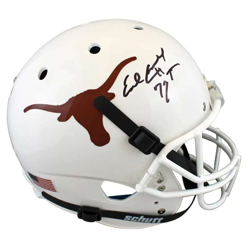 Texas Earl Campbell HT 77 Signed White Schutt Full Size Rep Helmet BAS Witnessed