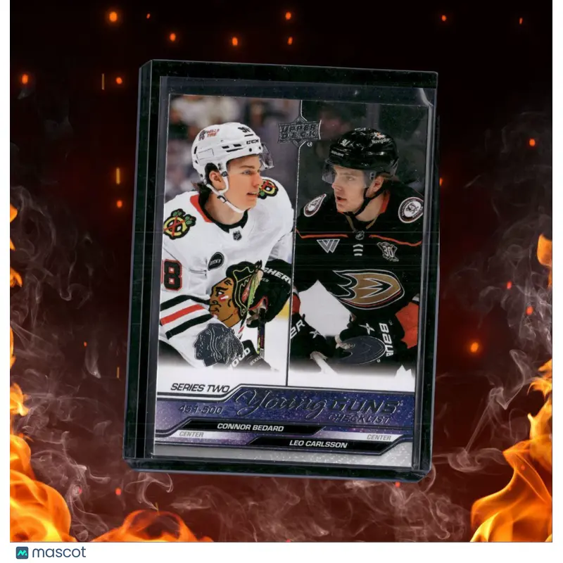 2023-24 Upper Deck Connor Bedard / Leo Carlsson Young Guns Checklist Rookie #500