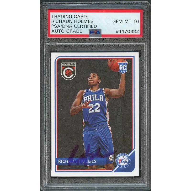 2015-16 Panini Complete #292 Richaun Holmes Signed Card AUTO 10 PSA Slabbed