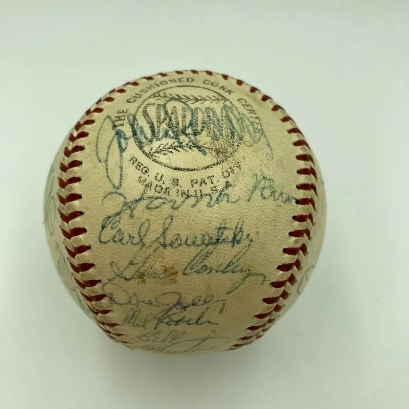 1957 Milwaukee Braves World Series Champs Team Signed Baseball Hank Aaron JSA