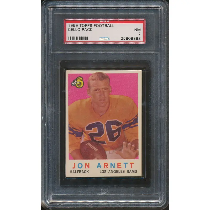 1959 Topps Football Unopened Cello Pack PSA 7