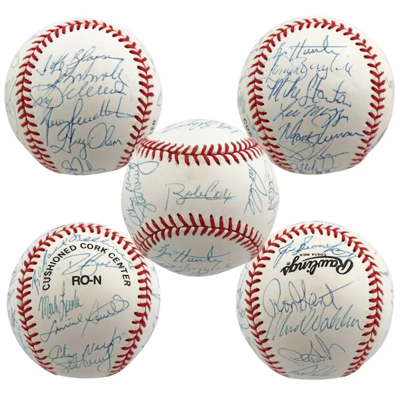 1992 Braves (25) Cox, Mazzone, Pendleton, Justice  +21 Signed Onl Baseball BAS