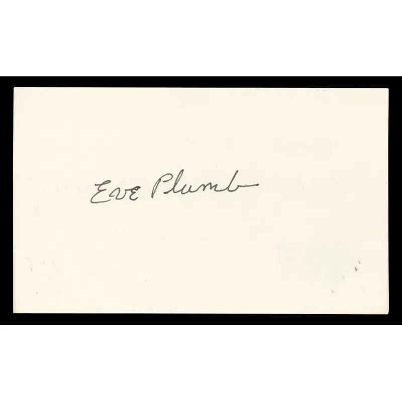 Eve Plumb The Brady Bunch Authentic Signed 3x5 Index Card BAS #BN06513