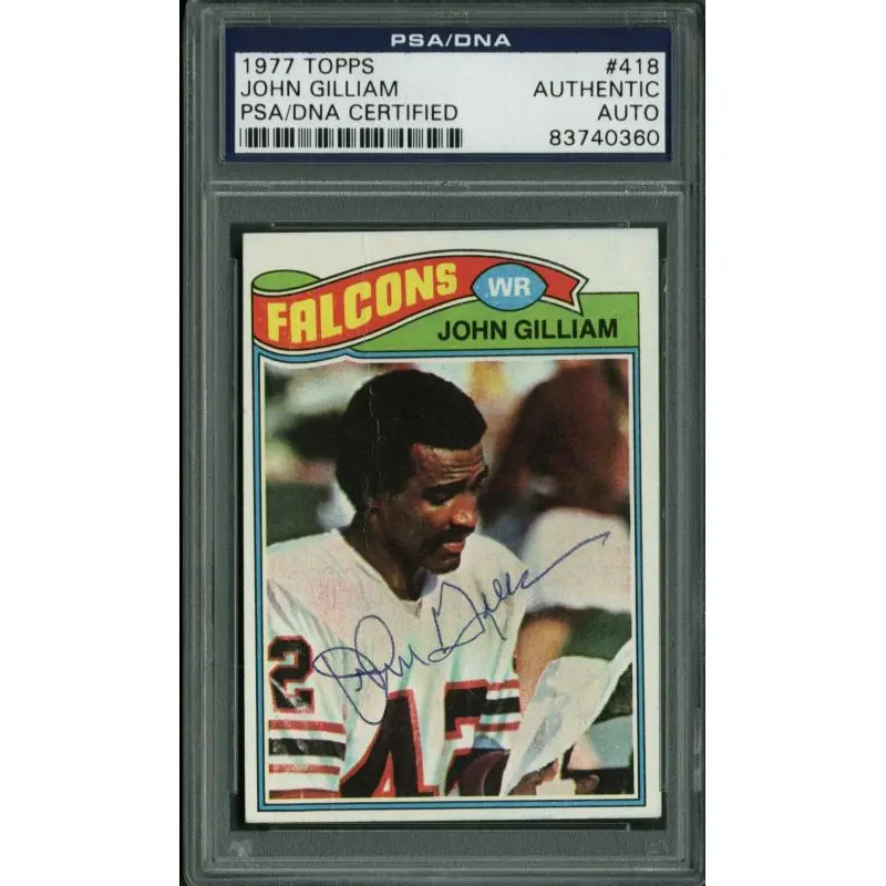 Falcons John Gilliam Authentic Signed Card 1977 Topps #418 PSA Slabbed #83740360