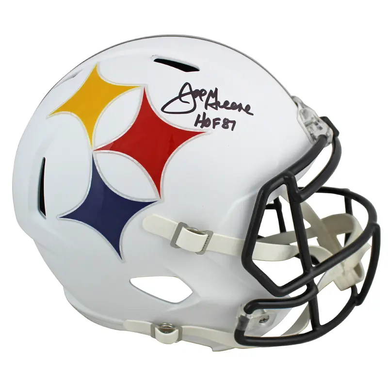 Steelers Joe Greene "HOF 87" Signed Amp Full Size Speed Rep Helmet BAS Witnessed