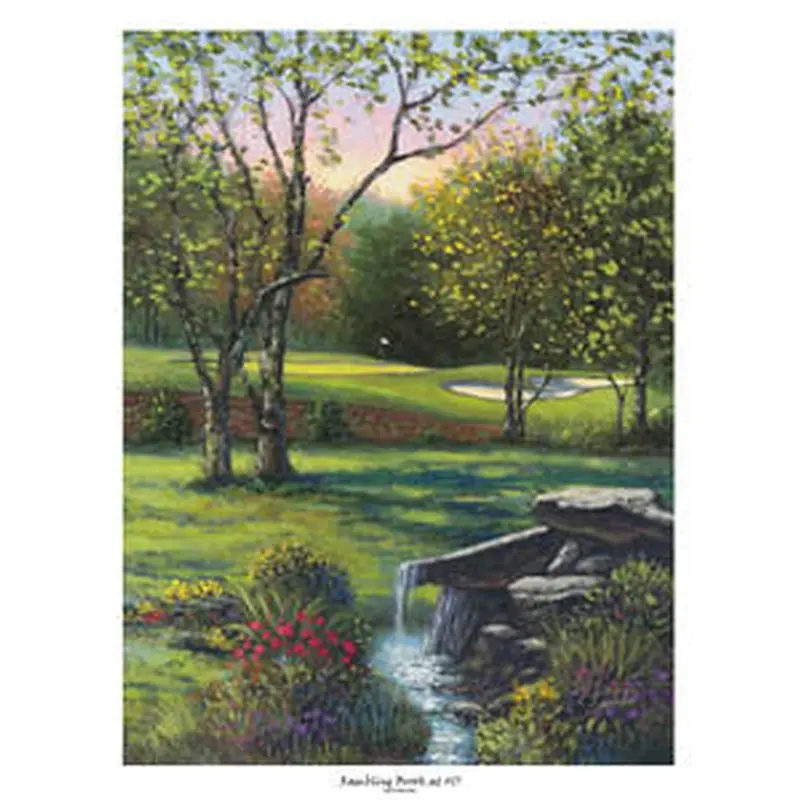 Golf Course Art "Rambling Brook at #17" (Tour 18) Poster - Bentley House