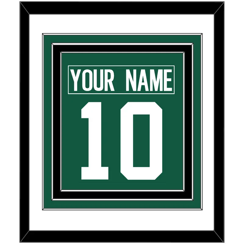 New York Nameplate & Number (Back) Combined - Home Green - Triple Mat 2