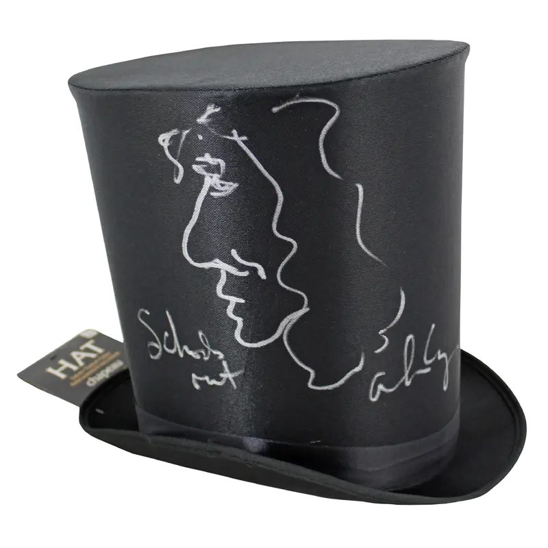 Alice Cooper "School's Out" Signed Top Hat w/ Self Portrait Sketch BAS #WC91131