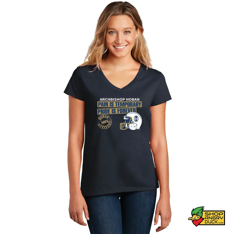Hoban Football Pain Ladies V-Neck T-Shirt