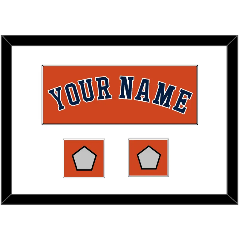 Houston Name & 2 World Series Champions Patches - Alternate Orange - Single Mat 1